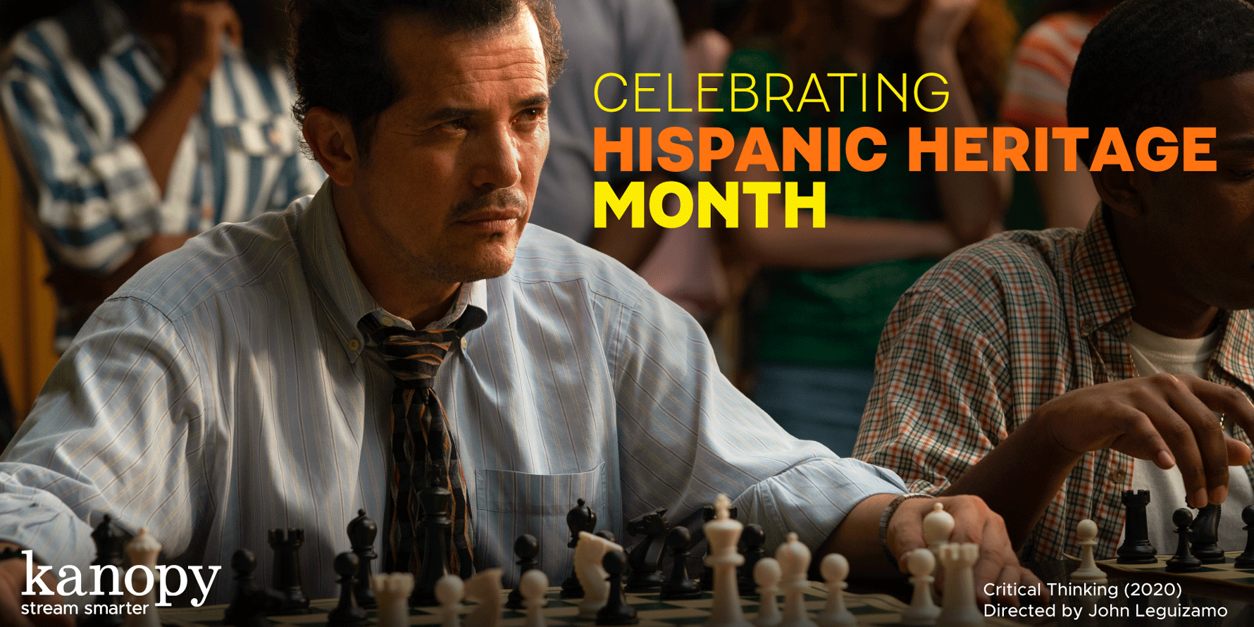 Poster from a movie advertising Hispanic Heritage Month with Kanopy.